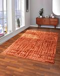 Aura Grid Abstract Rust Carpet