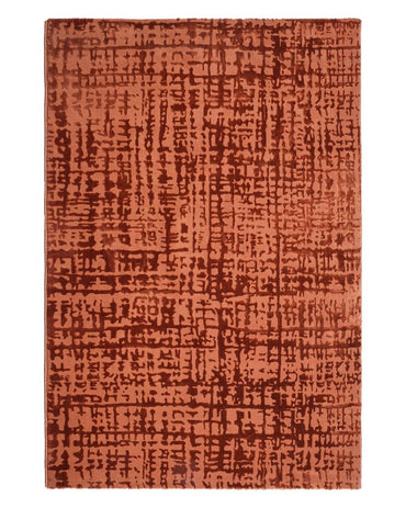 Aura Grid Abstract Rust Carpet