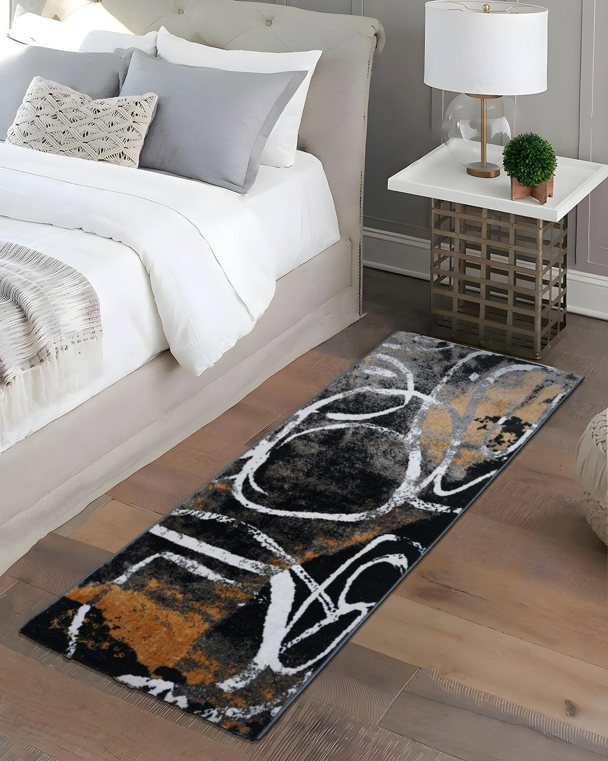 60X150 CM Vienna Runner | Abstract Black and Orange