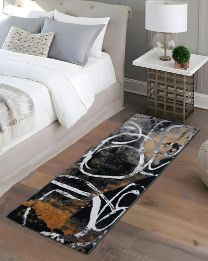 60X150 CM Vienna Runner | Abstract Black and Orange