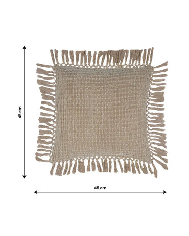 18X18 inch Brown Waffle cotton cushion covers | Set of 2