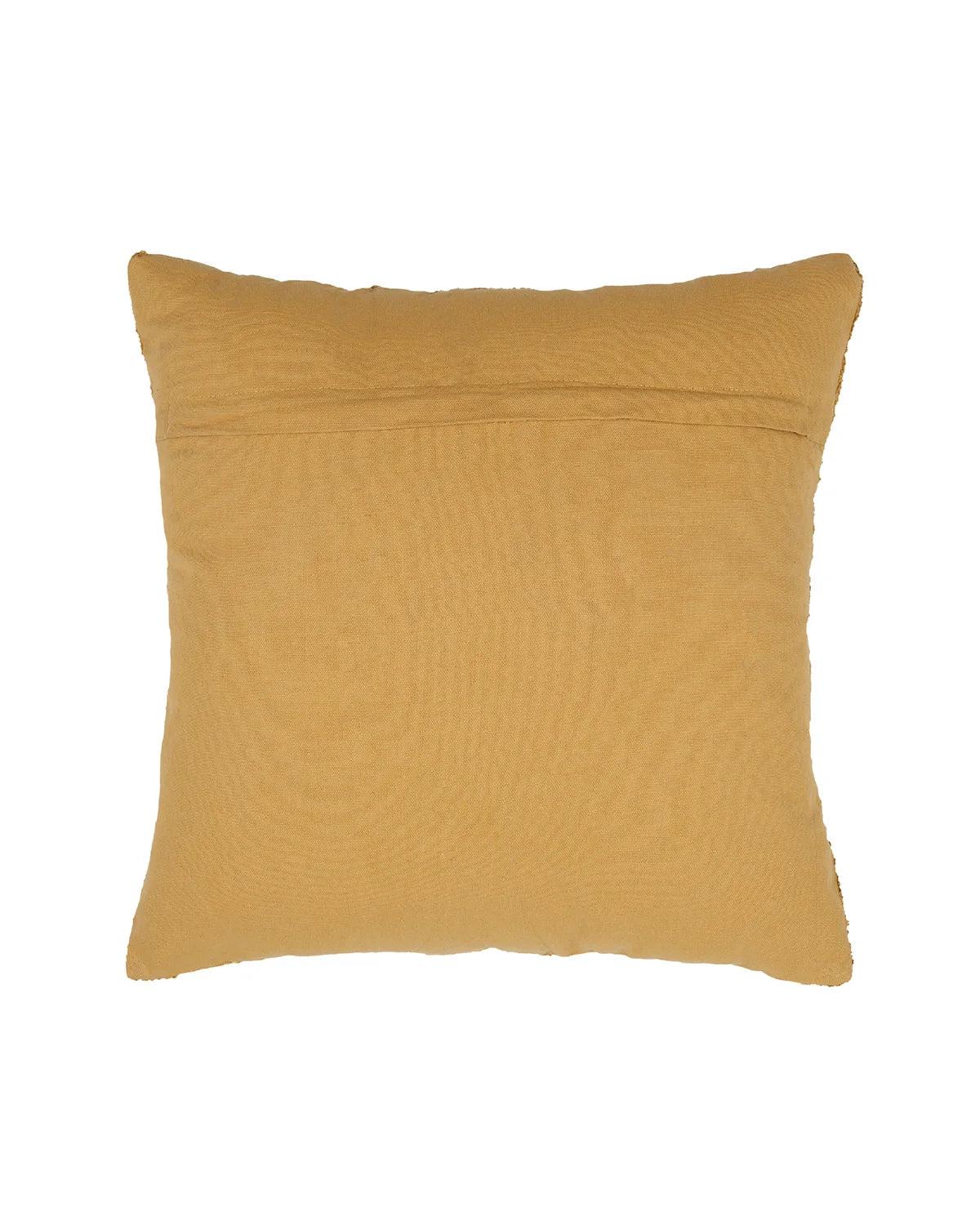 18X18 inch Yellow tufted cotton cushion covers | Set of 2