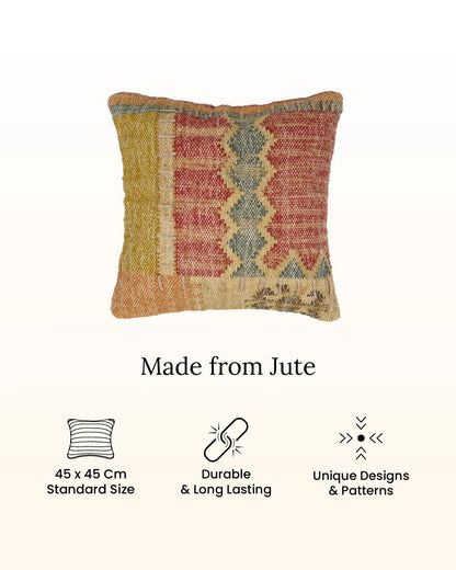 18X18 inch Mustard Red Jute cushion covers | Set of 2