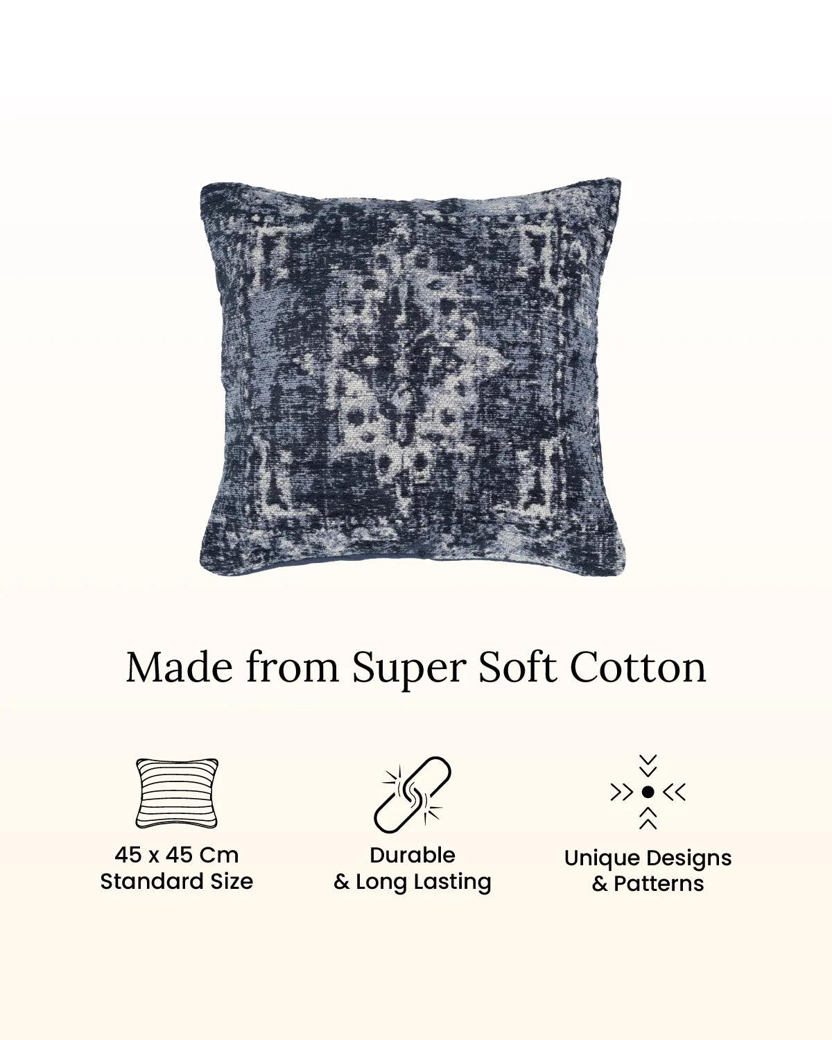 18X18 inch Steel Grey cotton cushion covers | Set of 2
