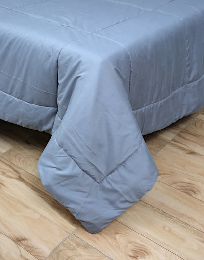 Amelia Reversible Comforter & AC Quilt | Ash Grey & Pearl Grey | Box Design