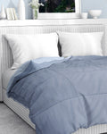 Amelia Reversible Comforter & AC Quilt | Ash Grey & Pearl Grey | Box Design