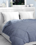 Amelia Reversible Comforter & AC Quilt | Ash Grey & Pearl Grey | Diamond Design