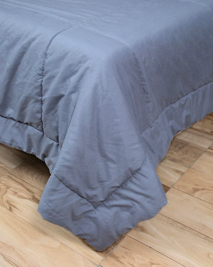 Amelia Reversible Comforter & AC Quilt | Ash Grey & Pearl Grey | Diamond Design