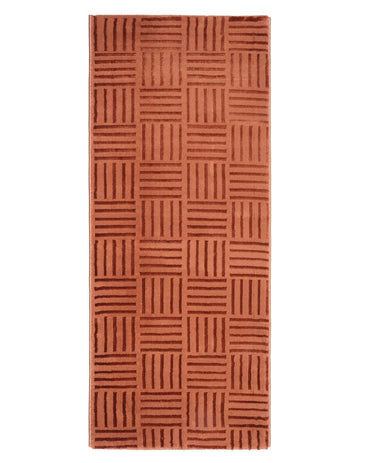 Aura Carpet | Striped Grid Rust