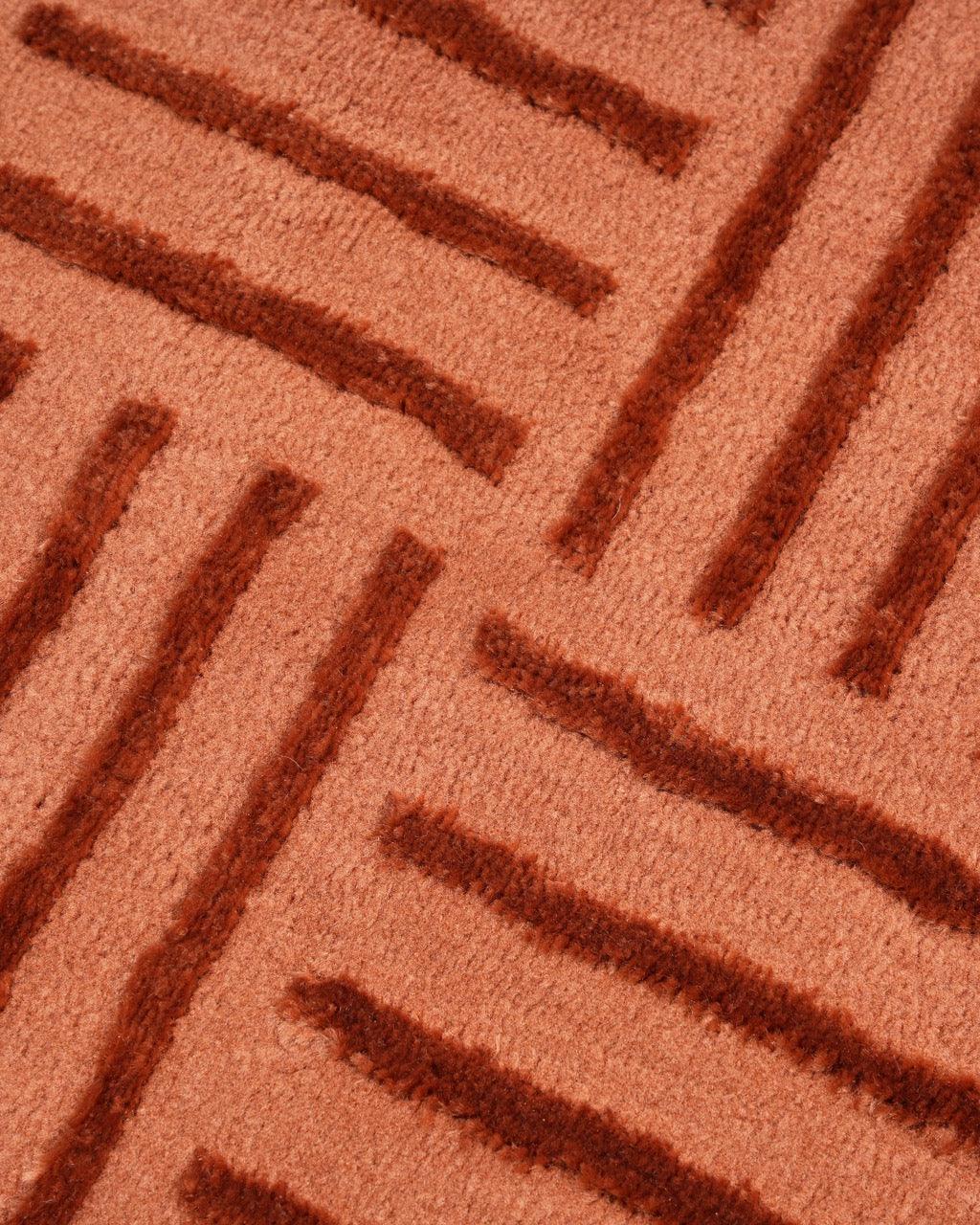Aura Carpet | Striped Grid Rust