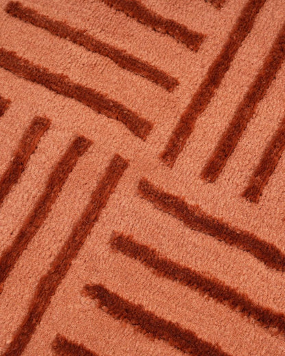 Aura Carpet | Striped Grid Rust