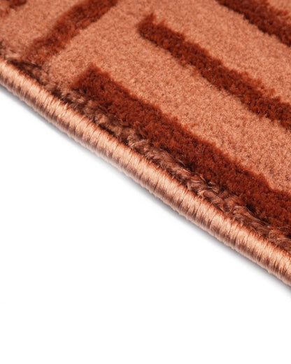 Aura Carpet | Striped Grid Rust