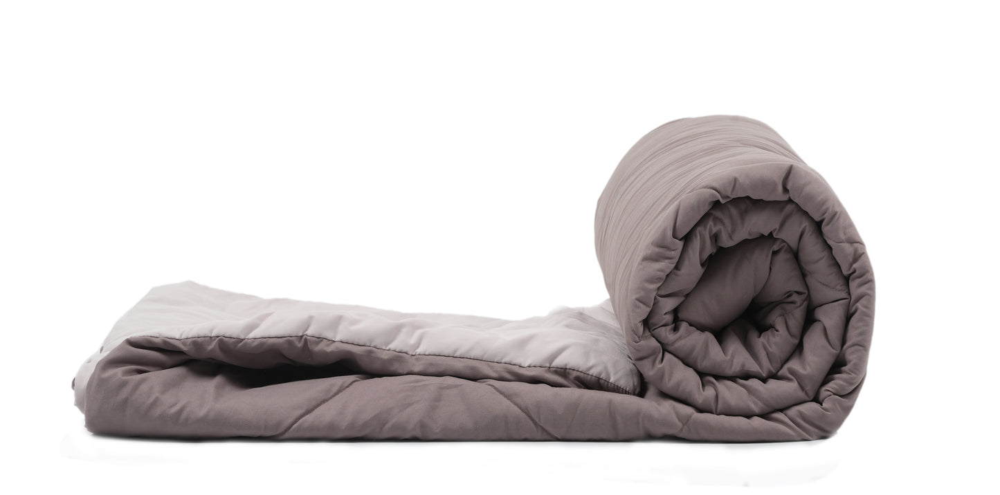 Amelia Reversible Comforter & AC Quilt |  Mocha & Vanilla | Diamond Design