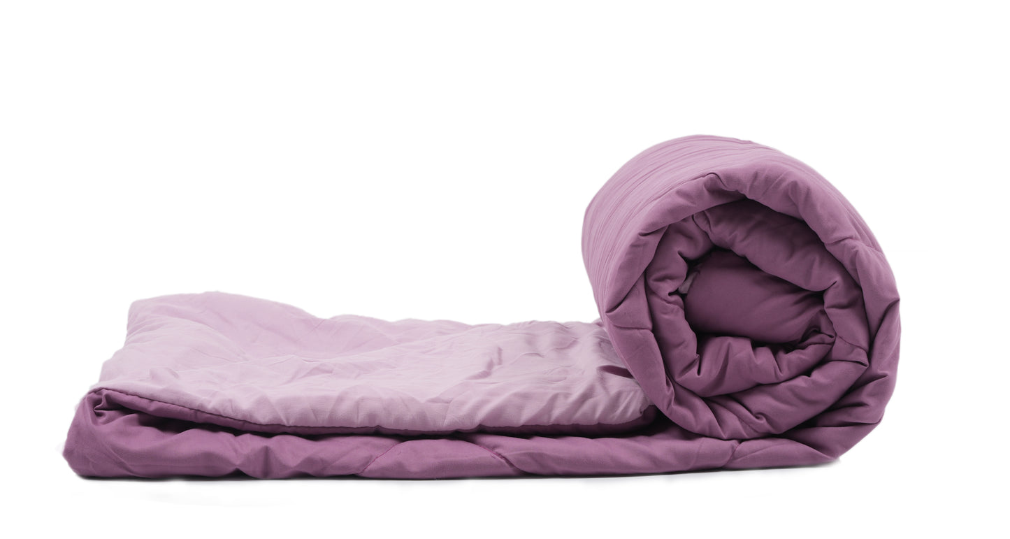 Amelia Reversible Comforter & AC Quilt |  Plum & Lilac | Box Design