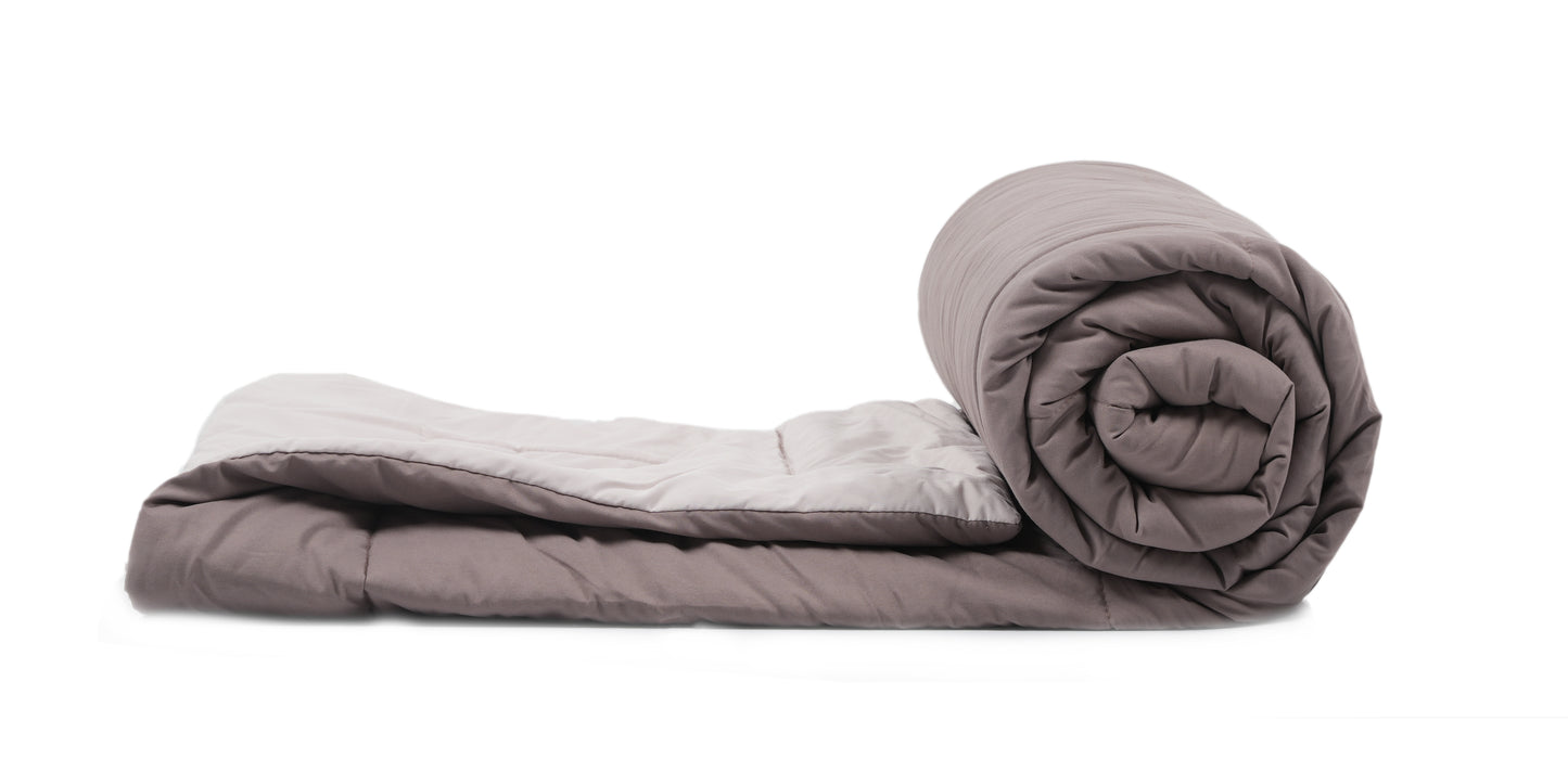Amelia Reversible Comforter & AC Quilt |  Mocha & Vanilla | Box Design
