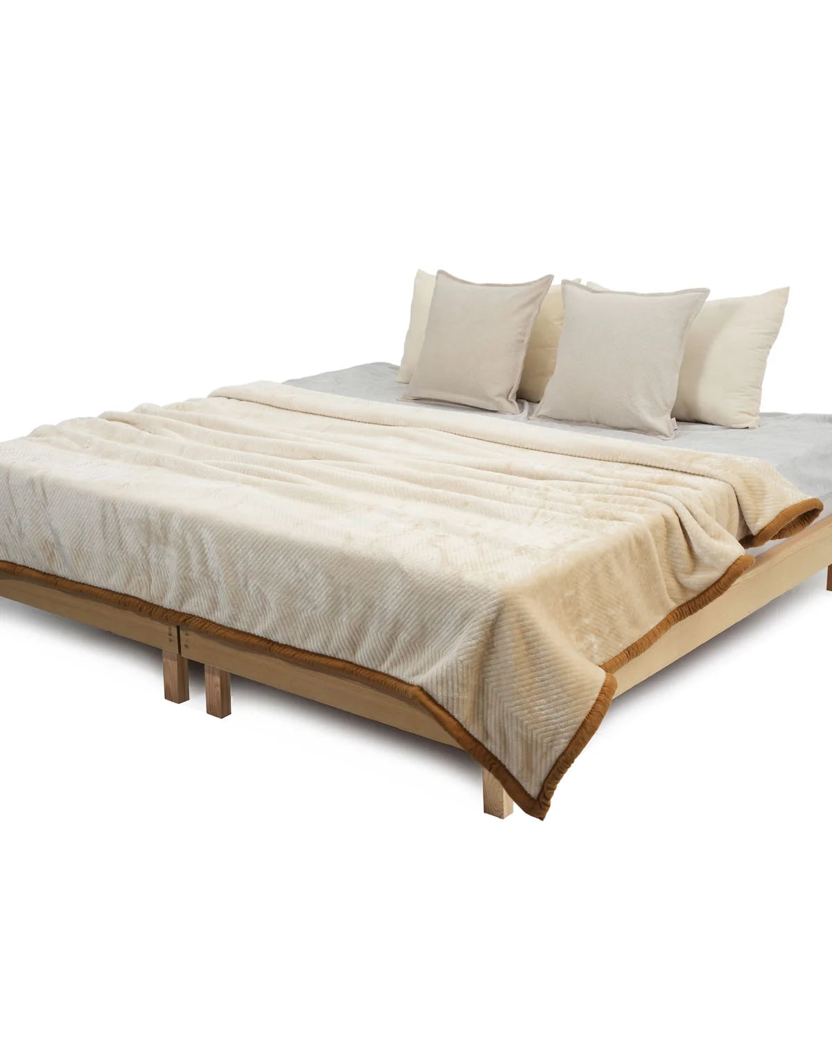 Cuddle Double Bed Beige Blanket