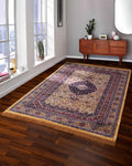 5X7 Ft Persian Legacy Carpet | Mustard Beige and Blue | 150 X 200 CM