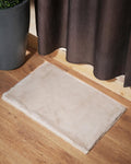 Solid Furry Beige Doormat (Set of 2)