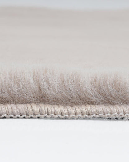 Solid Furry Beige Doormat (Set of 2)