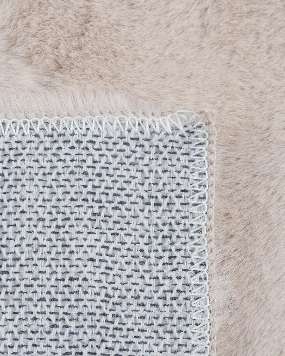 Solid Furry Beige Doormat (Set of 2)