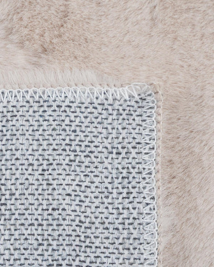Solid Furry Beige Doormat (Set of 2)