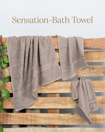 Set of 2 Sensation Bath Towel | Beige