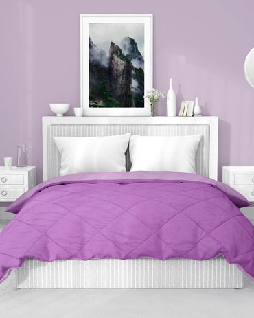 Amelia Reversible Comforter & AC Quilt |  Plum & Lilac | Diamond Design