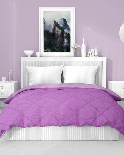 Amelia Reversible Comforter & AC Quilt |  Plum & Lilac | Diamond Design