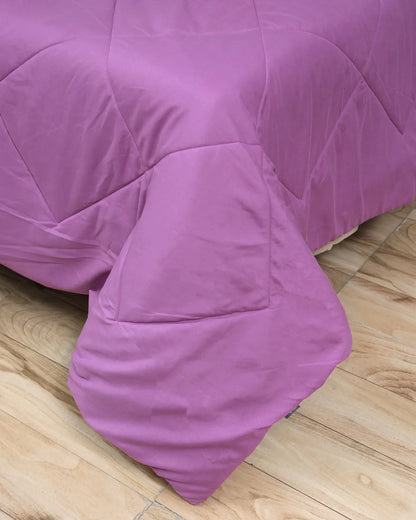 Amelia Reversible Comforter & AC Quilt |  Plum & Lilac | Diamond Design