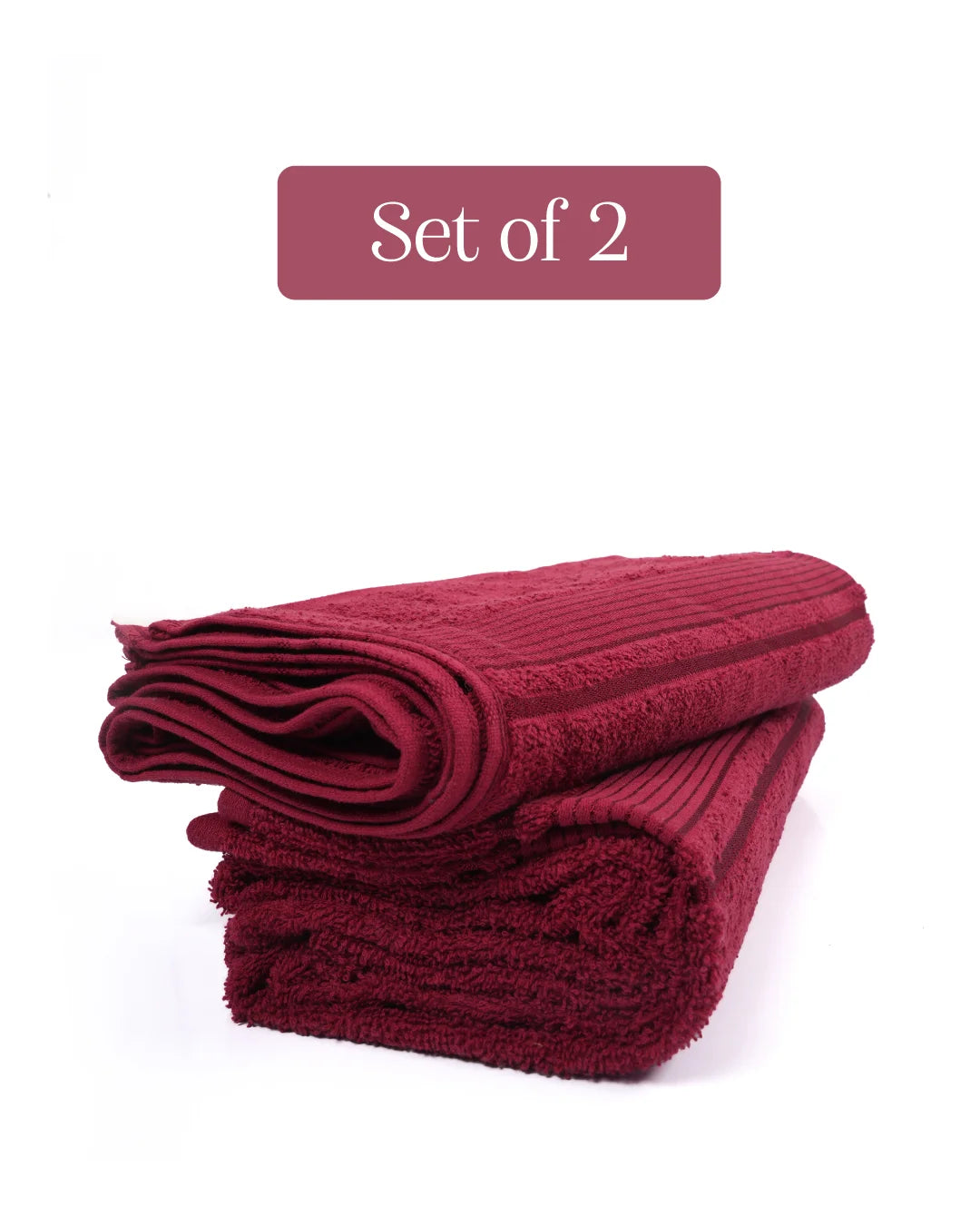Set of 2 Breeze Bath Towel | Red