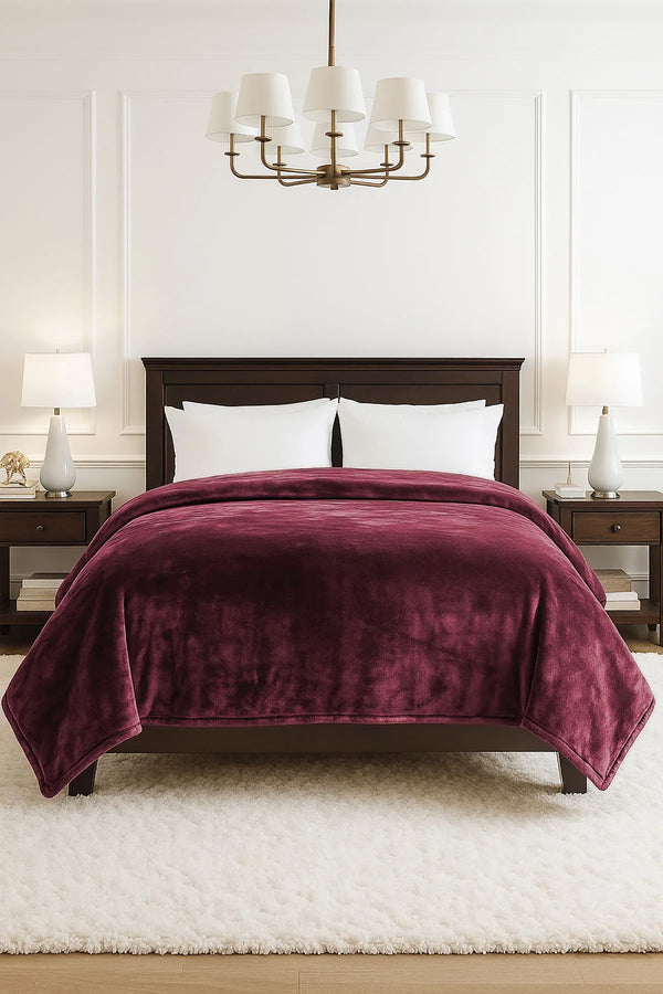 Cosmo AC Blanket | Burgundy Bliss | Flano Fabric