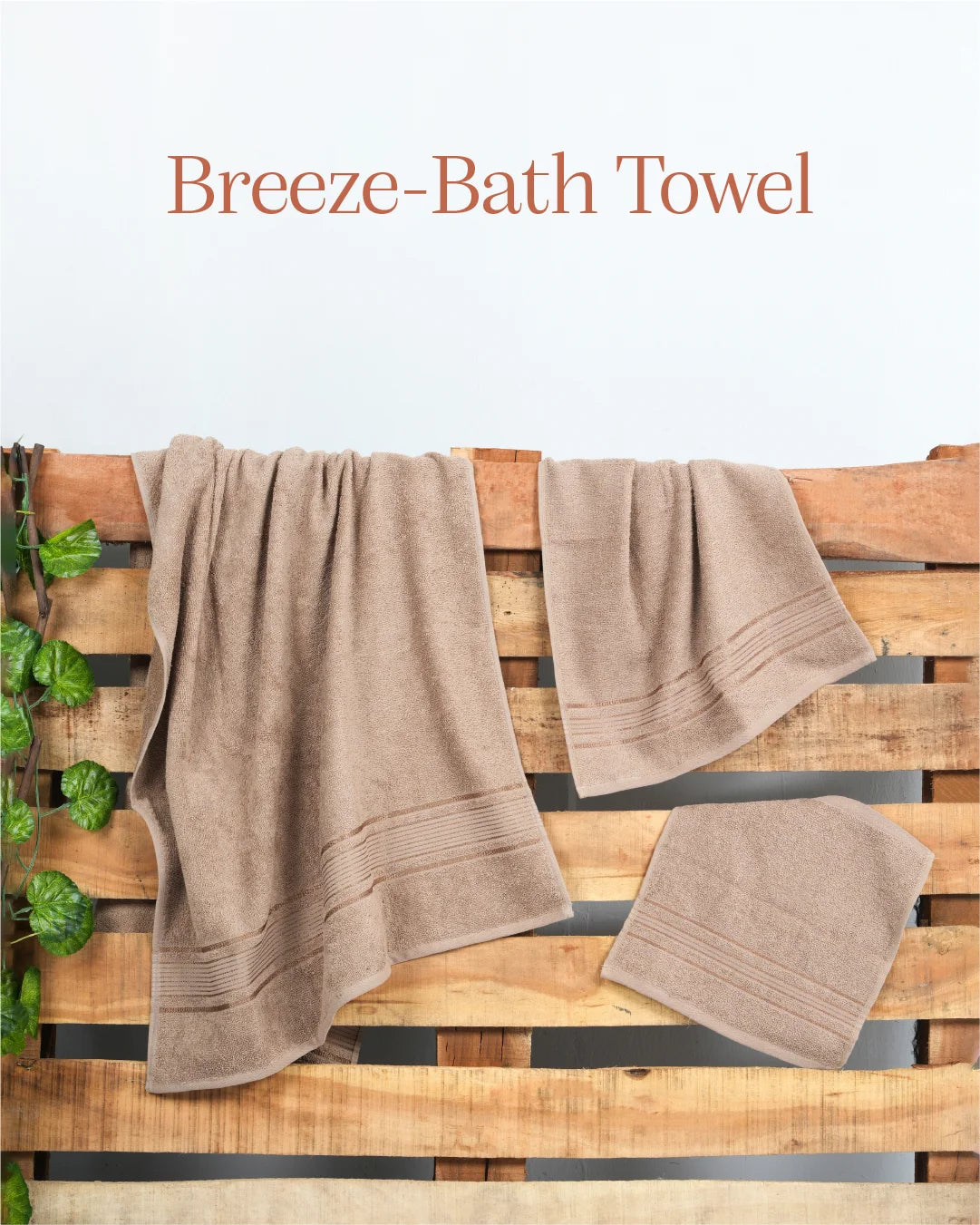 Set of 2 Breeze Bath Towel | Camel