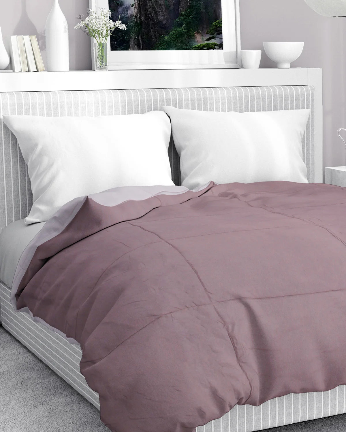 Amelia Reversible Comforter & AC Quilt |  Mocha & Vanilla | Box Design