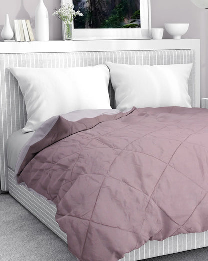 Amelia Reversible Comforter & AC Quilt |  Mocha & Vanilla | Diamond Design