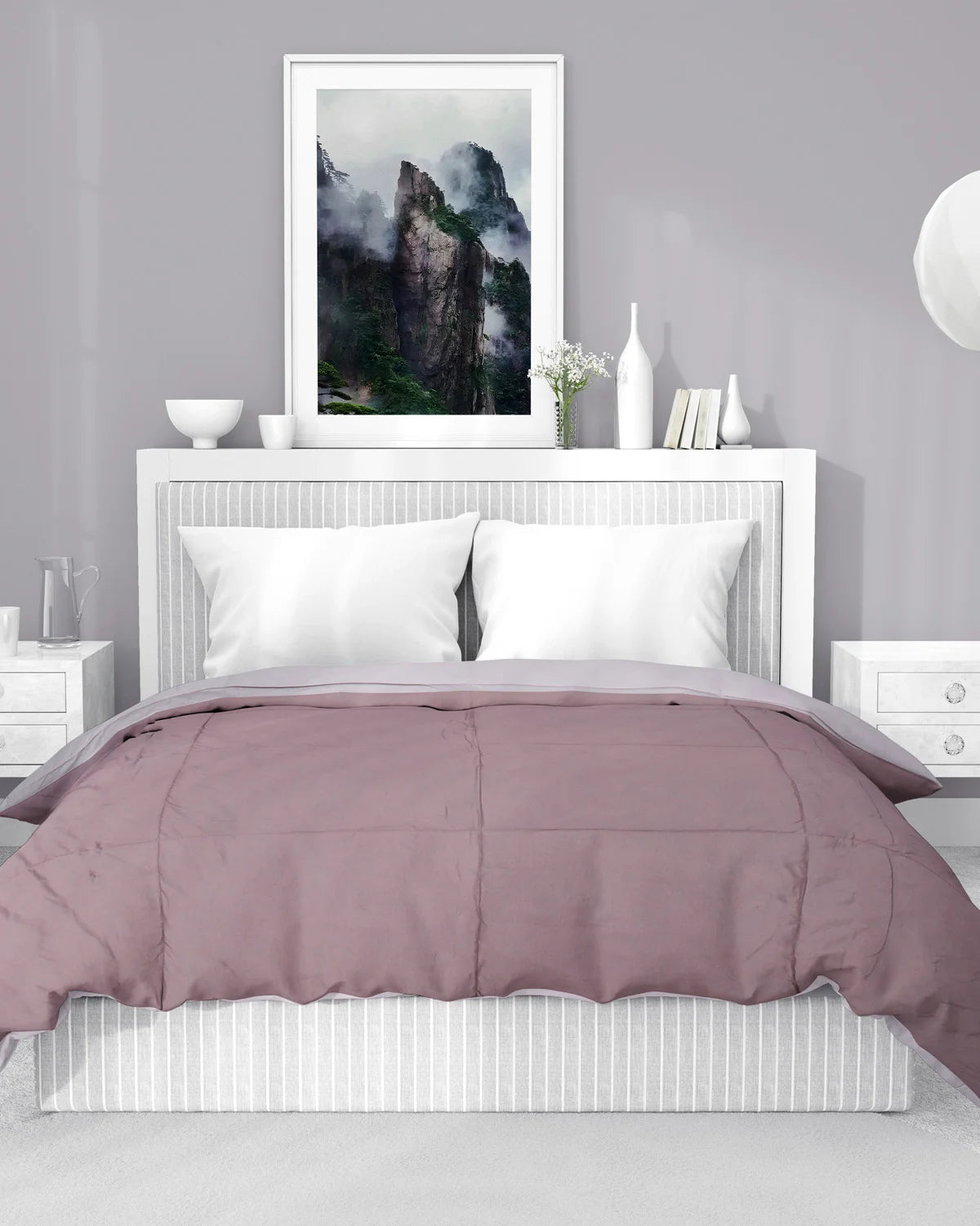 Amelia Reversible Comforter & AC Quilt |  Mocha & Vanilla | Box Design