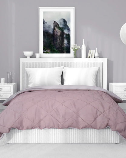 Amelia Reversible Comforter & AC Quilt |  Mocha & Vanilla | Diamond Design