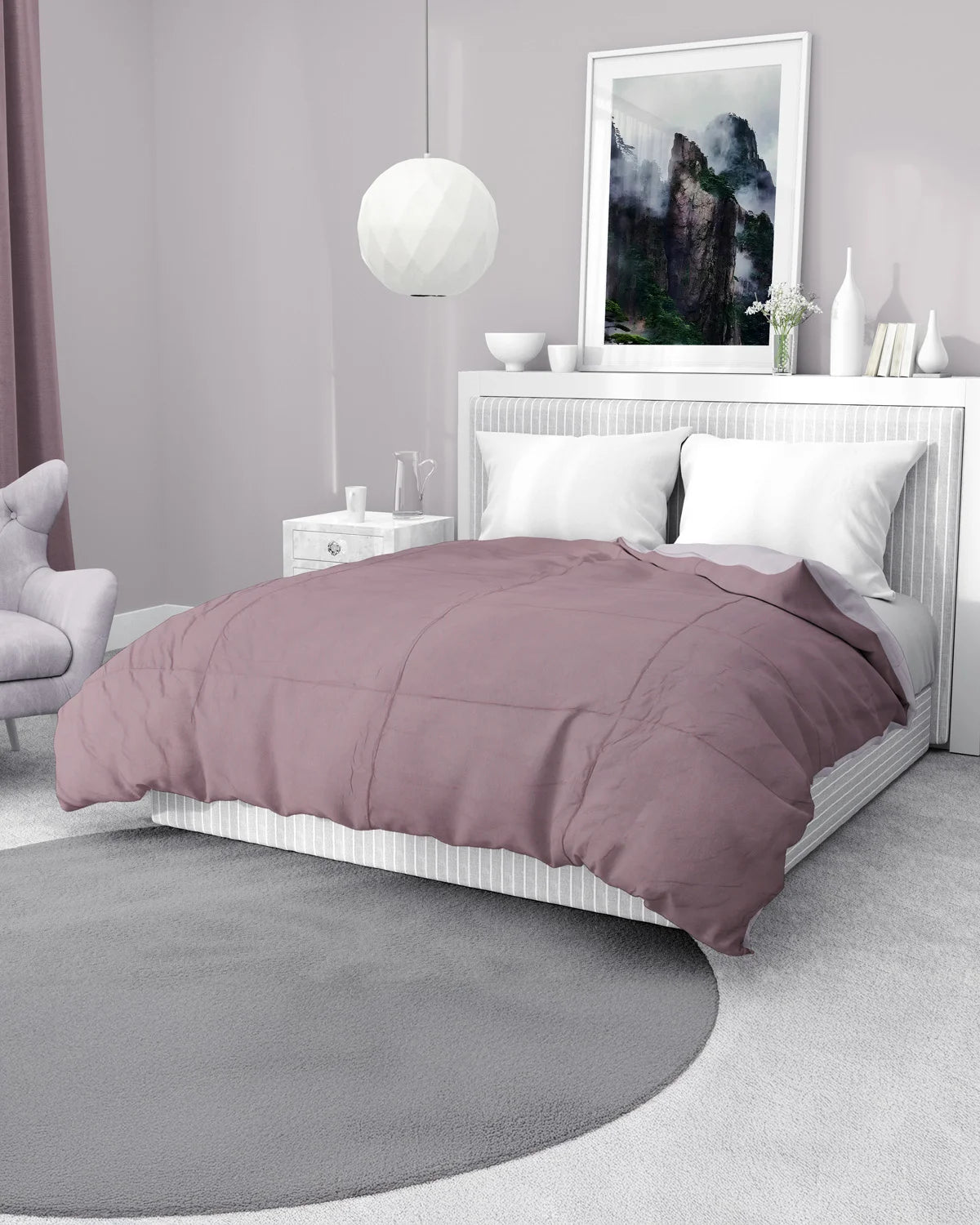 Amelia Reversible Comforter & AC Quilt |  Mocha & Vanilla | Box Design
