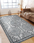 Mystic Grey and Sky Medallion Carpet