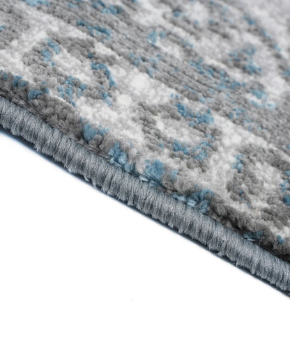 Mystic Grey and Sky Medallion Carpet