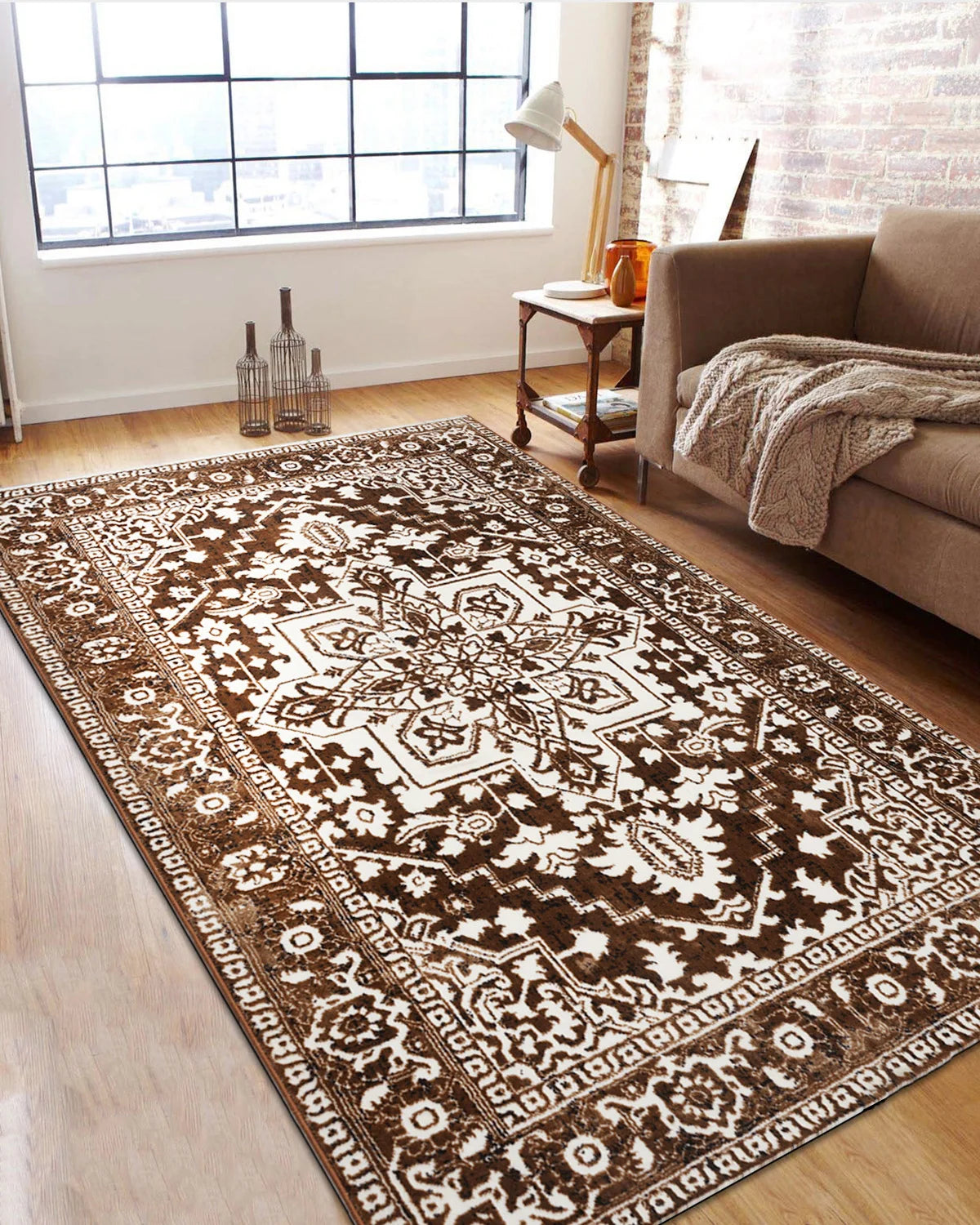 Mystic Gold and Brown Medallion Carpet