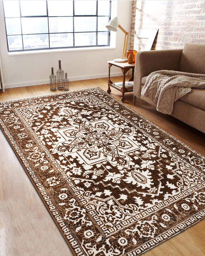 Mystic Gold and Brown Medallion Carpet