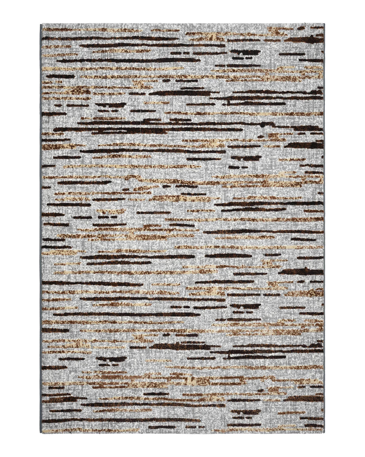 Mystic Grey and Brown Stripes Carpet