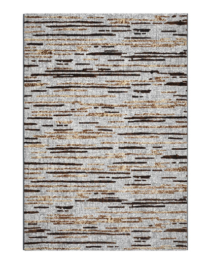 Mystic Grey and Brown Stripes Carpet