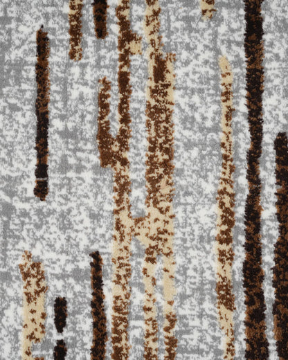 Mystic Grey and Brown Stripes Carpet