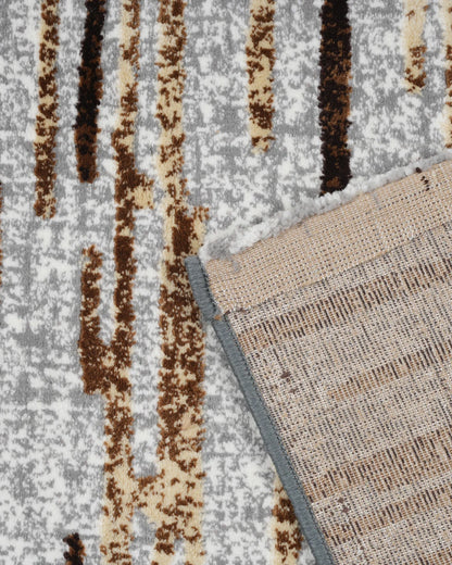 Mystic Grey and Brown Stripes Carpet