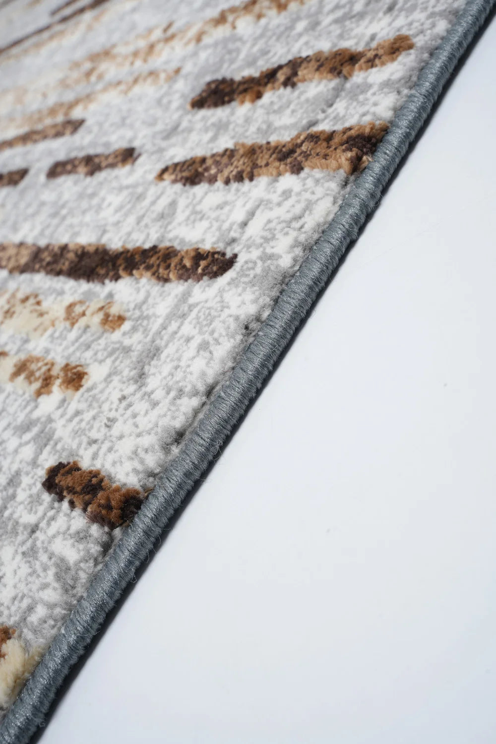 Mystic Grey and Brown Stripes Carpet