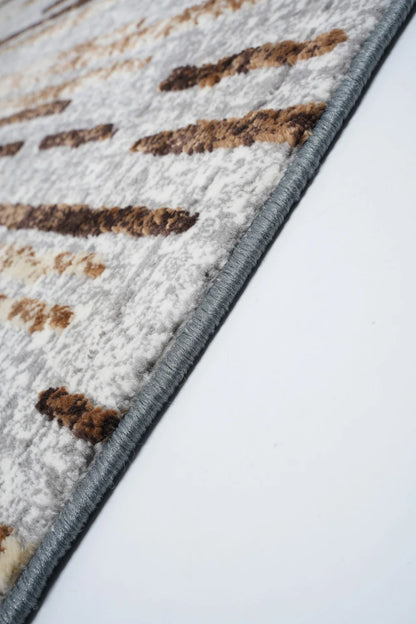 Mystic Grey and Brown Stripes Carpet