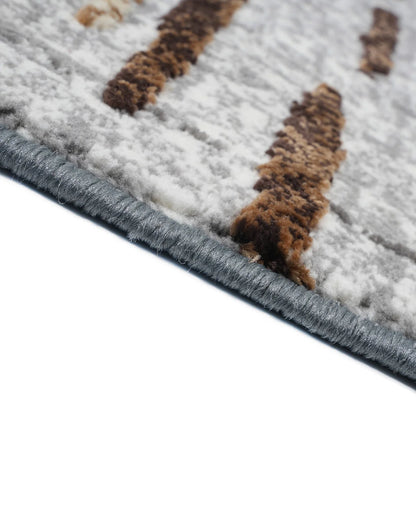 Mystic Grey and Brown Stripes Carpet