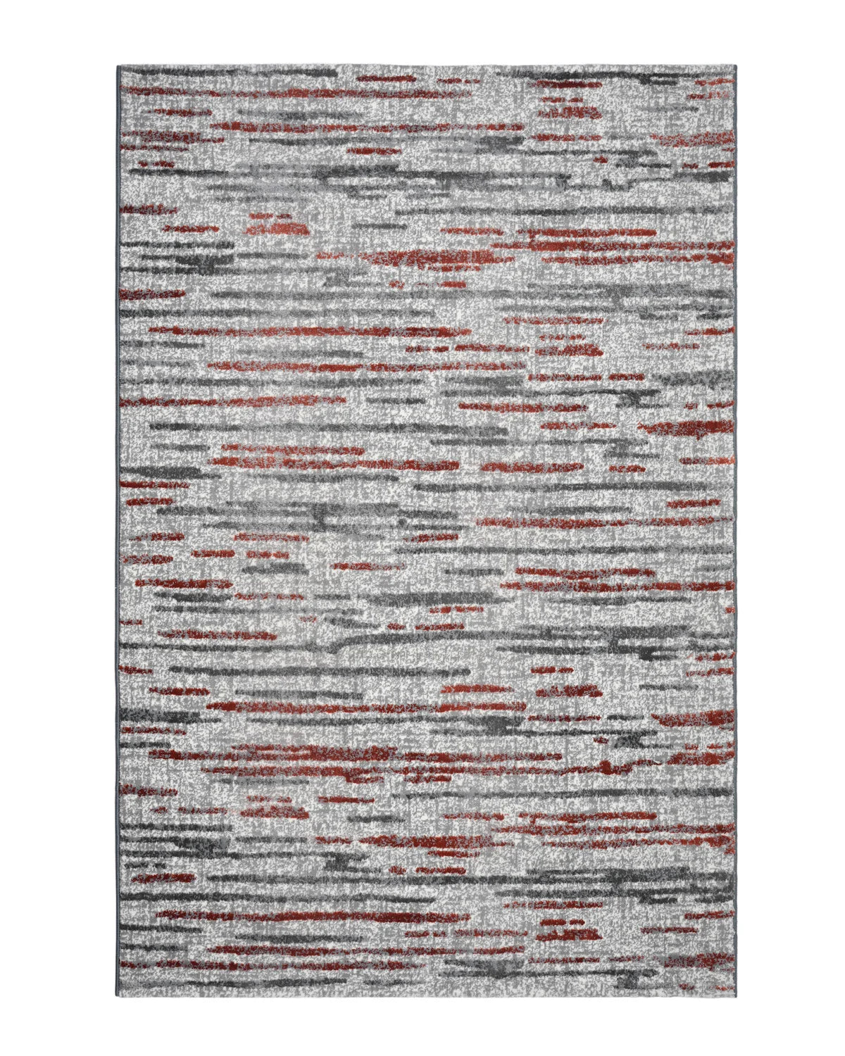 Mystic Grey and Rust Stripes Carpet