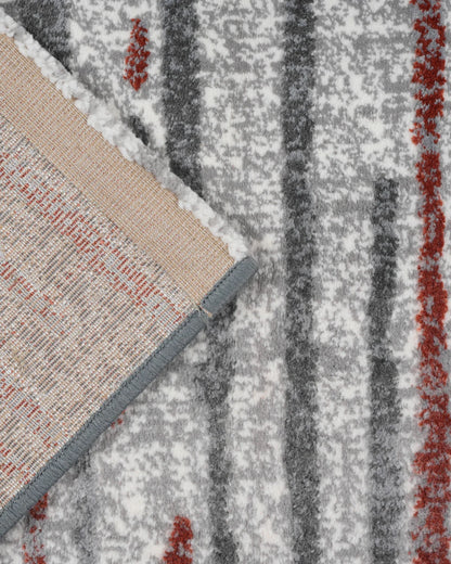 Mystic Grey and Rust Stripes Carpet